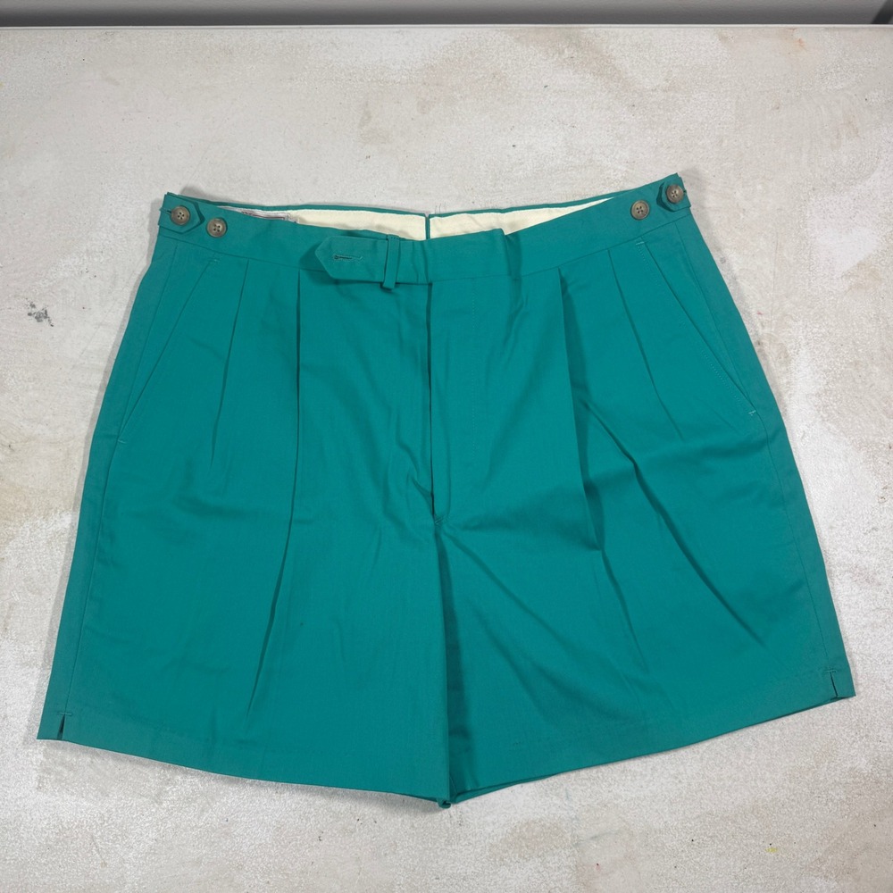 Vintage The Titleist Collection Pleated Front Shorts Men's 36 Teal Green Golf